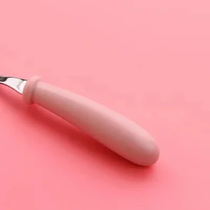 Barnbestickset i rostfritt stål med sked och gaffel, kartondesign