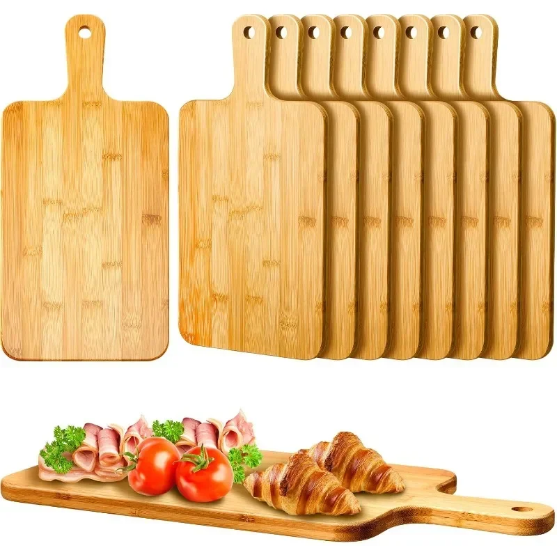 Bambuskärbräda med handtag, stor serveringsbräda för kök 1 Bambuskärbräda med handtag, stor serveringsbräda för kök