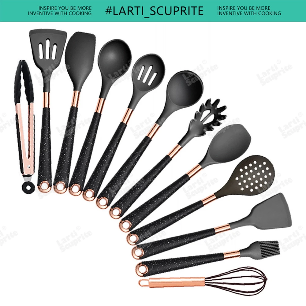 Non-stick köksredskapsset i silikon med roséguldfärgade handtag 10 Non-stick köksredskapsset i silikon med roséguldfärgade handtag - Bild 10