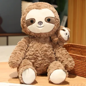 Lazy sloth gosedjur som kudde och sovkudde, mjuk plyschfigur