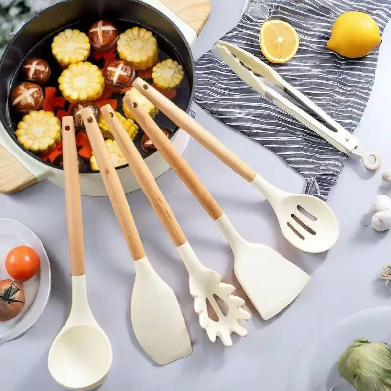 12-delars silikon köksredskapsset med non-stick redskap för matlagning 2 12-delars silikon köksredskapsset med non-stick redskap för matlagning - Bild 2
