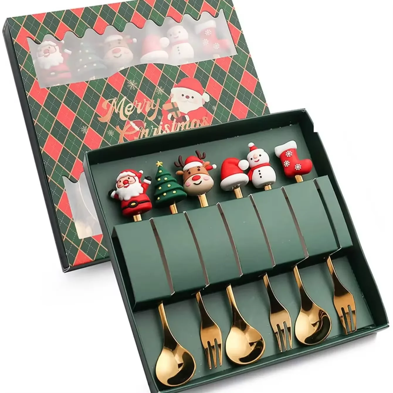 Julpresent bestickset med tomtefigur – sked och gaffel i rostfritt stål 15 Julpresent bestickset med tomtefigur – sked och gaffel i rostfritt stål - Bild 15