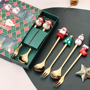 Julpresent bestickset med tomtefigur – sked och gaffel i rostfritt stål 21 Julpresent bestickset med tomtefigur – sked och gaffel i rostfritt stål