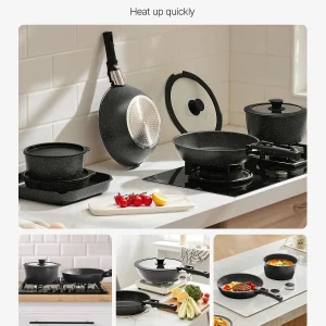 17-delars nonstick-kokkärlsset i granit för induktion
