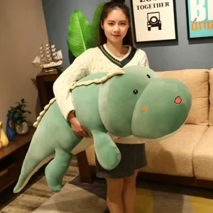 80 cm lång dinosaurieplysch – mjuk kudde i kort plysch