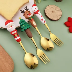 Julbestickset i rostfritt stål med sked och gaffel, julgåva