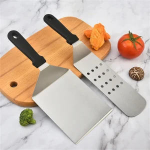 Alternative view of Rostfri grillspade i stål med halkfritt handtag, extra lång