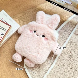 Kawaii varmvattenflaska med plyschöverdrag för händer, fötter och mage