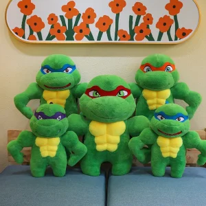Mutant Ninja Turtles plyschleksak med Donatello, Raphael och Leonardo