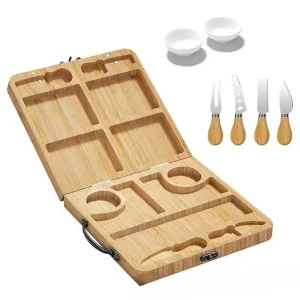 Alternative view of Bambu serveringsbräda för chark, ost och frukt med verktyg