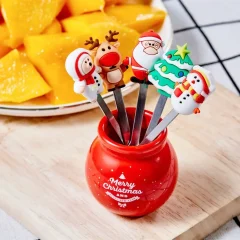 5-delars julfruktgaffelset i rostfritt stål med burk
