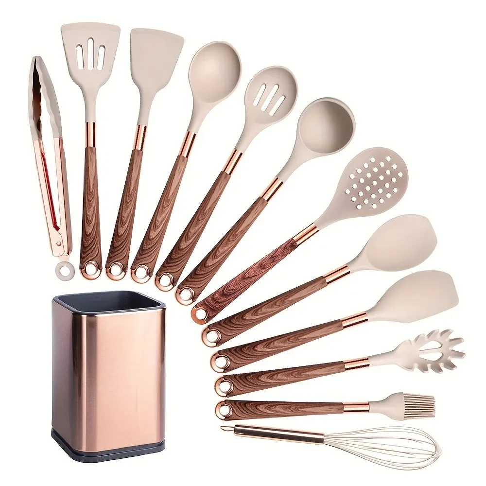 Non-stick köksredskapsset i silikon med roséguldfärgade handtag 15 Non-stick köksredskapsset i silikon med roséguldfärgade handtag - Bild 15