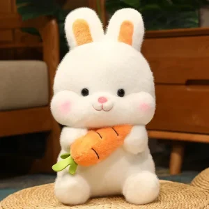 Kawaii kaningosedjur med morot, mjuk plyschkudde 25–40 cm