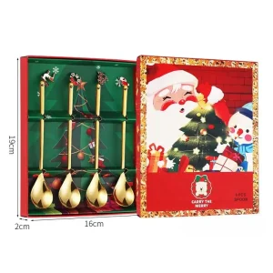 Julkaffeskedar i rostfritt stål med festlig design, 2/4-pack