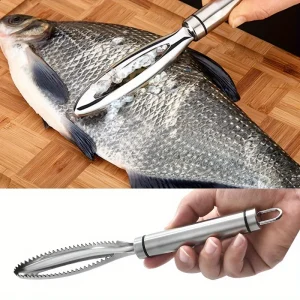 Alternative view of Fiskfjällssrapa i rostfritt stål med ergonomiskt grepp