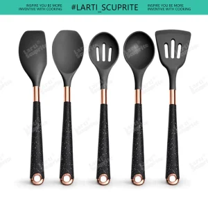 Non-stick köksredskapsset i silikon med roséguldfärgade handtag 35 Non-stick köksredskapsset i silikon med roséguldfärgade handtag