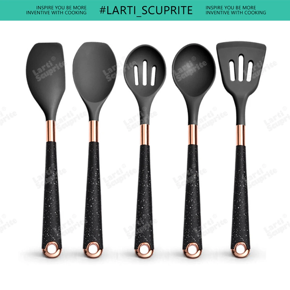 Non-stick köksredskapsset i silikon med roséguldfärgade handtag 18 Non-stick köksredskapsset i silikon med roséguldfärgade handtag - Bild 18