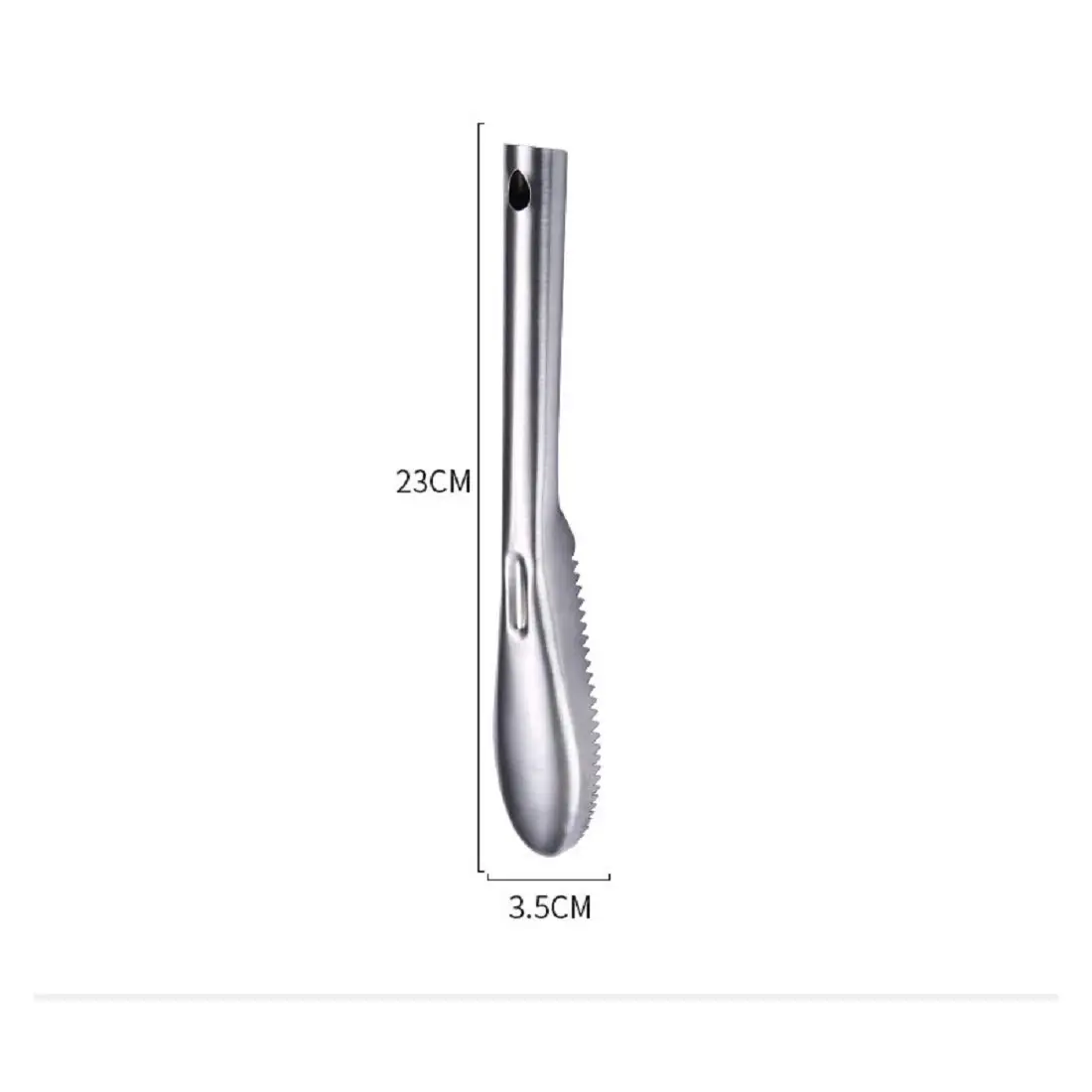 Fiskfjällssrapa i rostfritt stål med ergonomiskt handtag 3 Fiskfjällssrapa i rostfritt stål med ergonomiskt handtag - Bild 3