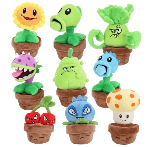 Plants vs. Zombies 2-plyschfigur med solros och ärtskjutare