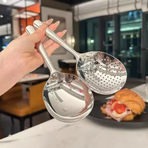 Rund soppslev i rostfritt stål med dräneringshål, 20,5 cm