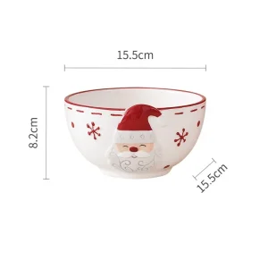 Julskål i keramik med julmotiv, präglad design och flera motiv