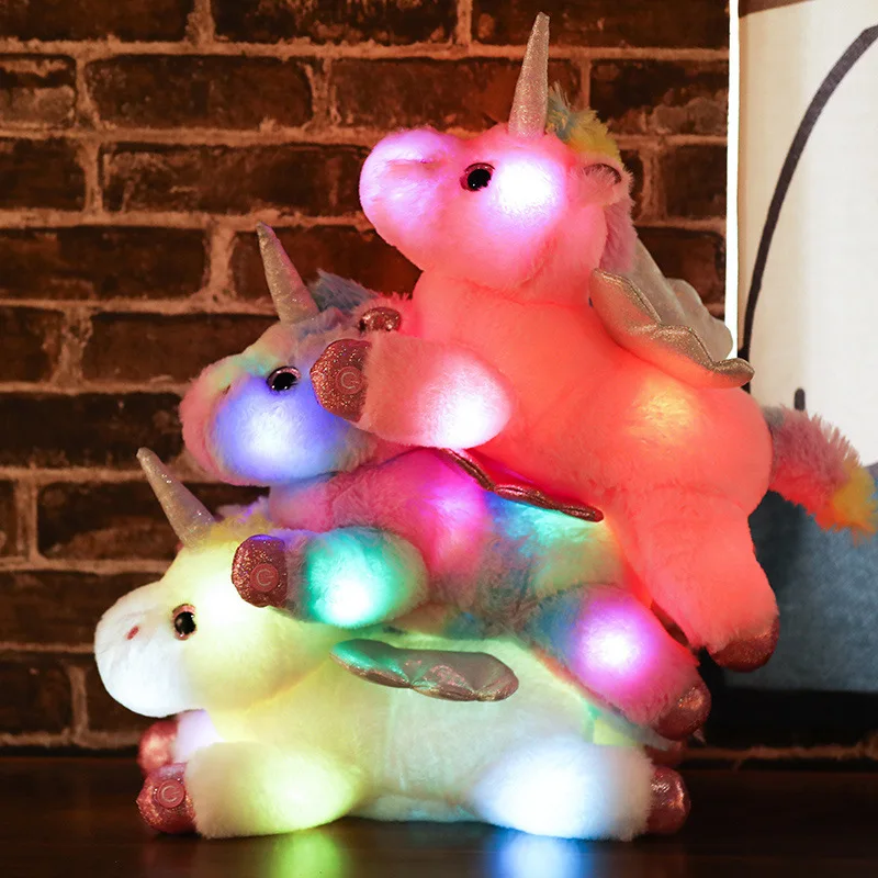 LED-belyst enhörningsgosedjur i mjuk plysch, 37 cm 3 LED-belyst enhörningsgosedjur i mjuk plysch, 37 cm - Bild 3