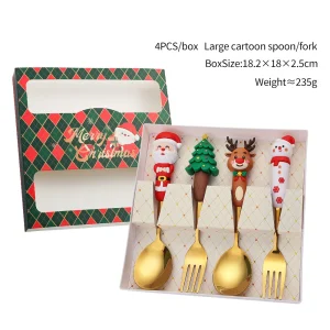 Julbestickset i rostfritt stål med sked och gaffel, julgåva
