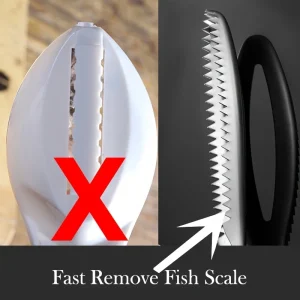 Fiskfjällssrapa i rostfritt stål med ergonomiskt grepp