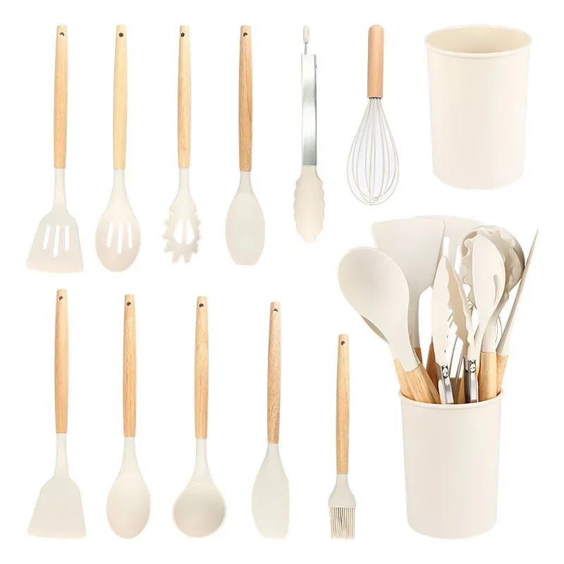 Silikon köksredskapsset med trähandtag, non-stick, 12 delar 14 Silikon köksredskapsset med trähandtag, non-stick, 12 delar - Bild 14