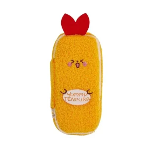 Tempura räka plush pennfodral – söt kartoonisk stationär väska
