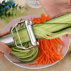 Multifunktionell grönsaks- och fruktskalare i rostfritt stål med julienne