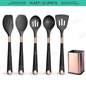 Non-stick köksredskapsset i silikon med roséguldfärgade handtag 33 Non-stick köksredskapsset i silikon med roséguldfärgade handtag