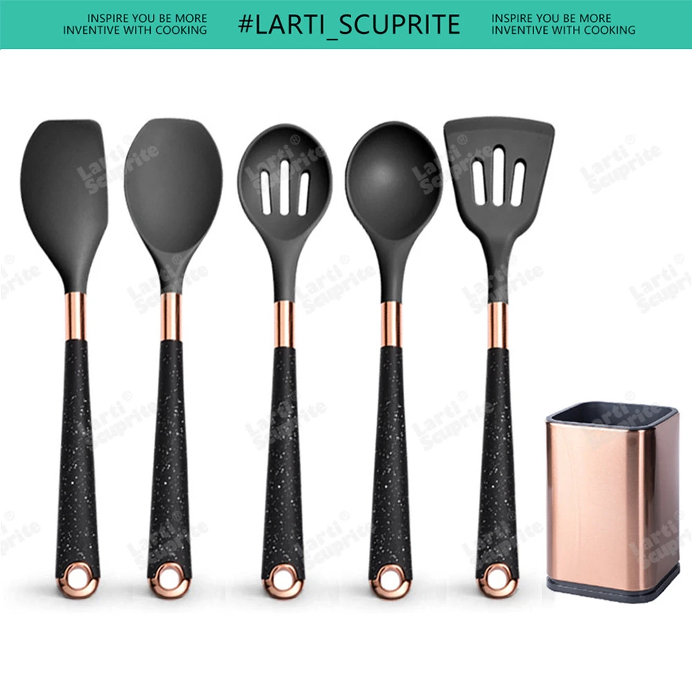 Non-stick köksredskapsset i silikon med roséguldfärgade handtag 16 Non-stick köksredskapsset i silikon med roséguldfärgade handtag - Bild 16