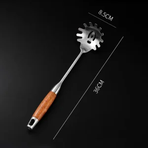Stekspade i 304 rostfritt stål med handtag i rosenträ