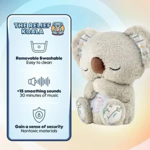 Koala gosedjur med lugnande musik, andningsljus och nattlampa 30 cm