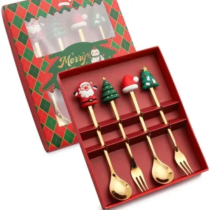Julbestick i rostfritt stål med jultomte, 2/4/6 delar 42 Julbestick i rostfritt stål med jultomte, 2/4/6 delar