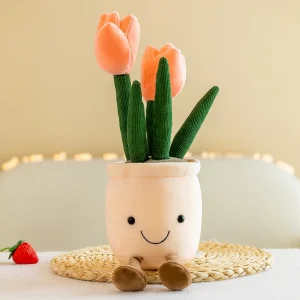 Kawaii tulpanbukett i plysch – mjuk blomdoldis 30 cm