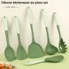 6-delars silikonköksredskap: soppslev, wokspade och pastaslev