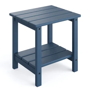 Vädertåligt sidobord för uteplats med 2 hyllplan i HDPE 45x39 cm