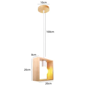 Nordisk träpendellampa i loftstil med E27-sockel
