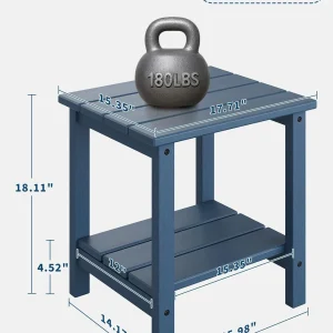 Alternative view of Vädertåligt sidobord för uteplats med 2 hyllplan i HDPE 45x39 cm