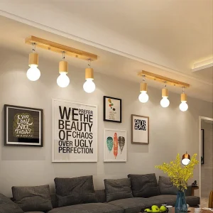 Alternative view of Justerbar nordisk LED-spotlight i trä med 1 eller 3 huvuden