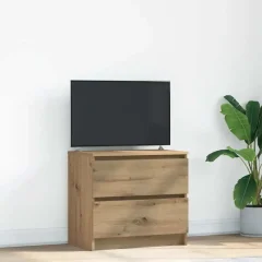 Handgjort TV-skåp i ek 60x35x54 cm av konstruerat trä