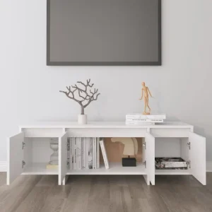 Modernt vitt TV-bänk 120x30x40,5 cm i träkomposit