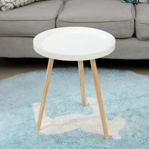 Runt minimalistiskt soffbord 40 cm i svart, vitt eller gult