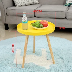 Runt minimalistiskt soffbord 40 cm i svart, vitt eller gult