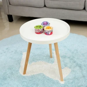 Alternative view of Runt minimalistiskt soffbord 40 cm i svart, vitt eller gult