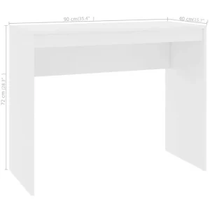 Modernt vitt skrivbord 90x40x72 cm i träbaserat material