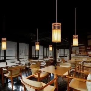 Japansk bambu-ljuskrona i zenstil för tehus, restaurang och hotell