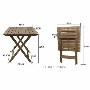 Hopfällbart trädgårdsset med bord och stolar i modern stil, PE